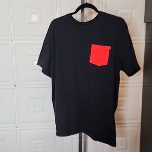 NWOT Men's Black Fox T shirt with red front pocket various sizes